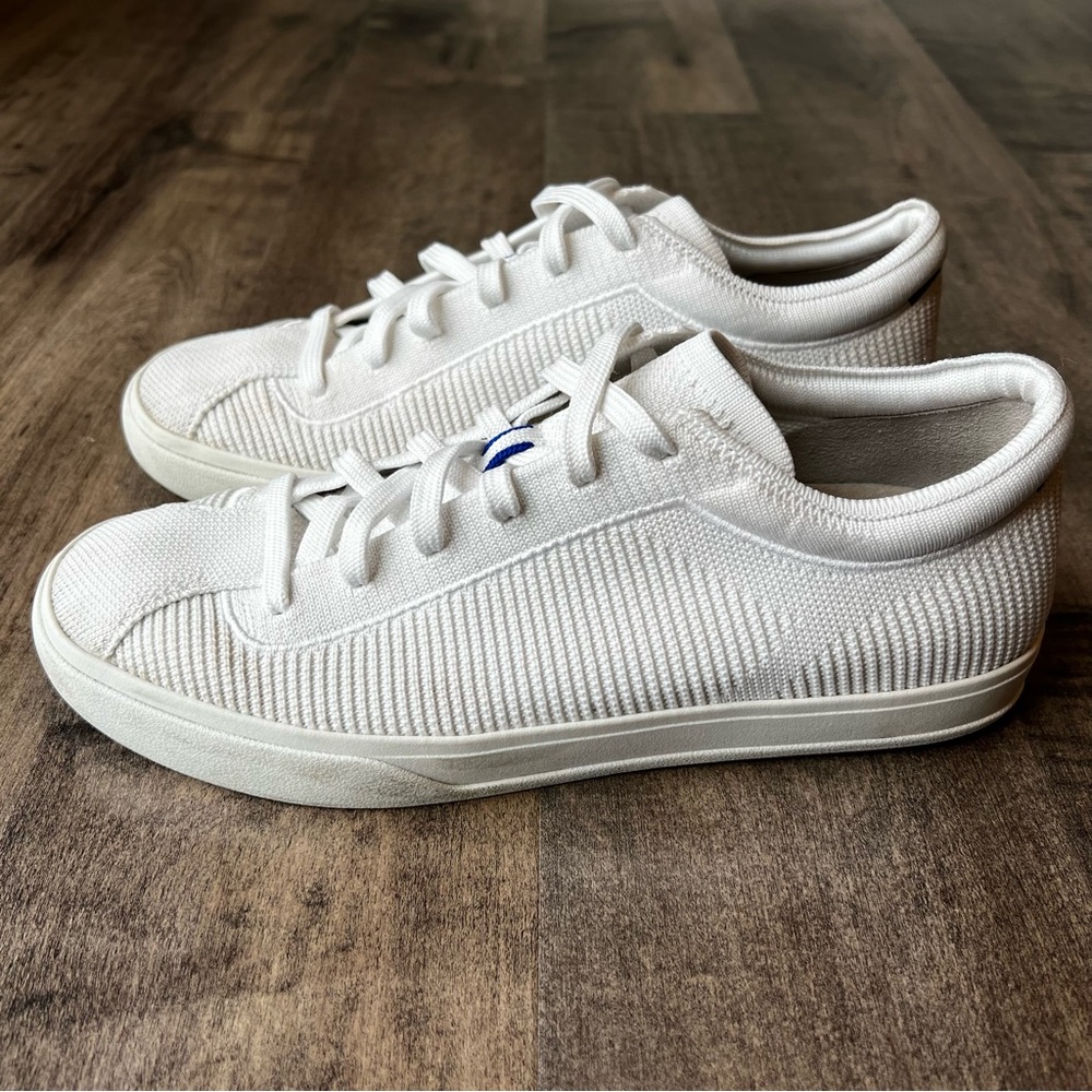 Rothy’s The Lace Up Sneakers Women’s 9 White Knit
